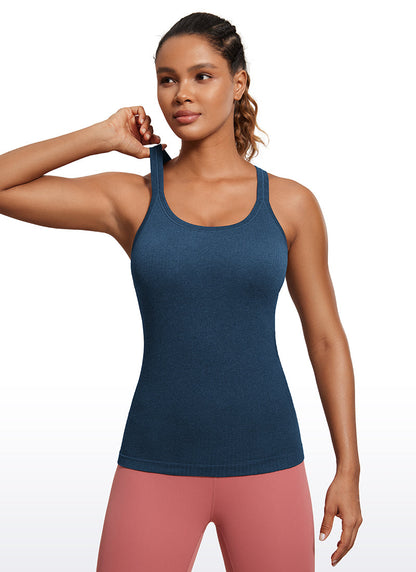 Seamless Racerback Ribbed Hip Length Tank