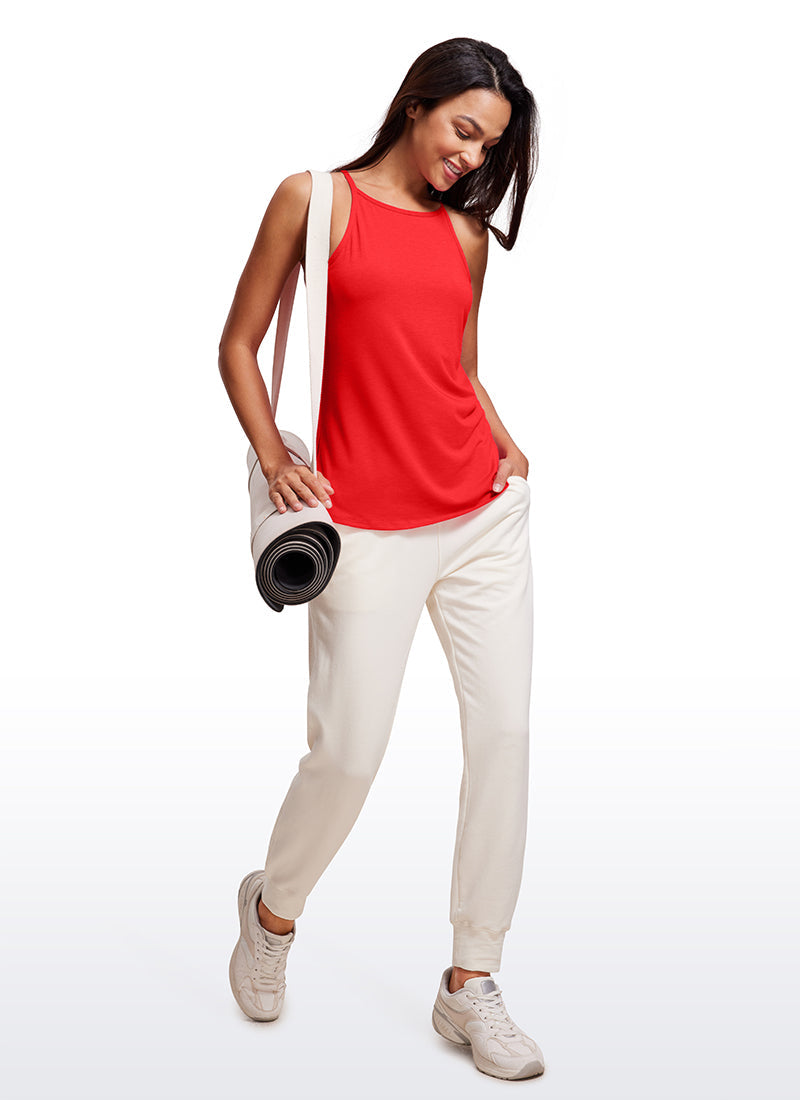 Hip Length High Neck Halter Tank