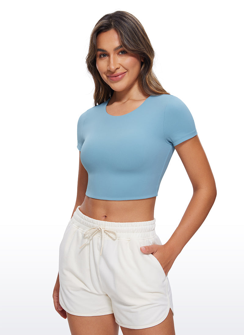 Butterluxe Double Lined Cropped Short Sleeve