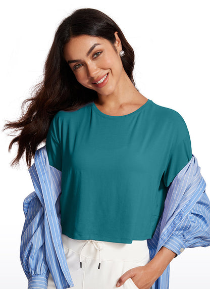 Open Back Cropped Short Sleeve