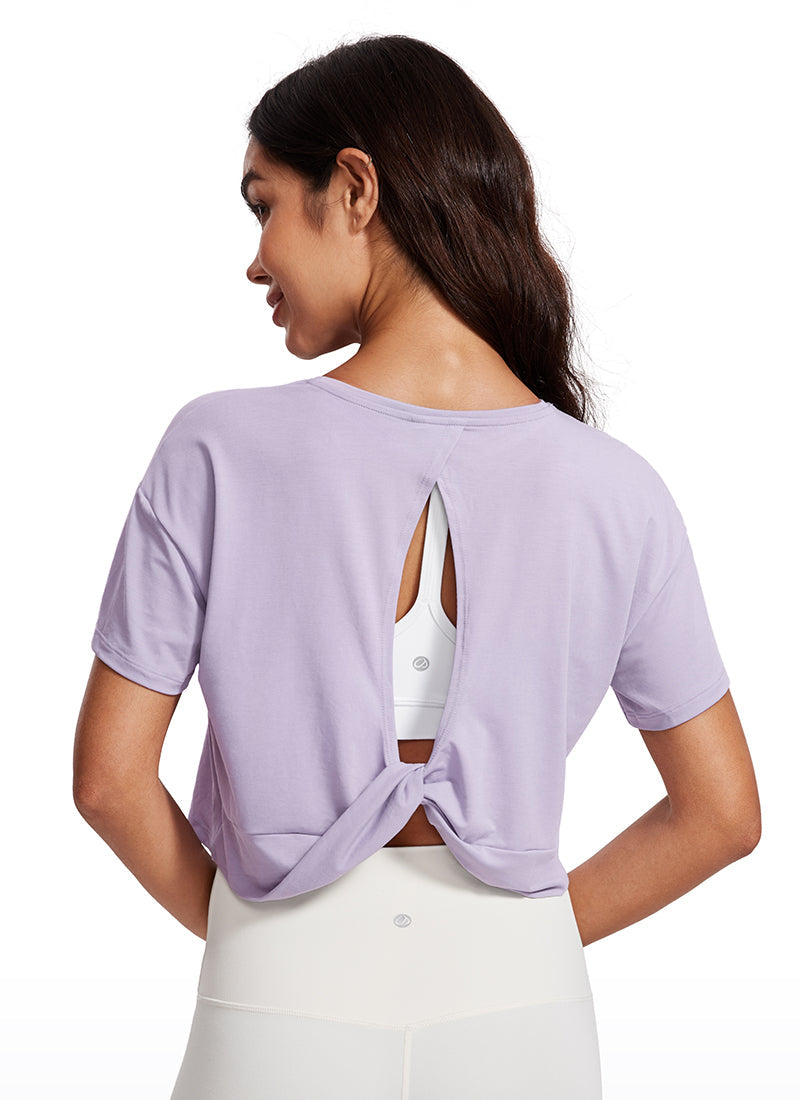 Open Back Cropped Short Sleeve