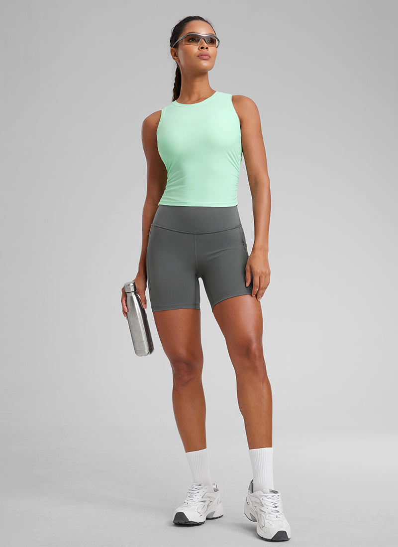 Cloudweight High Neck Ruched Tank