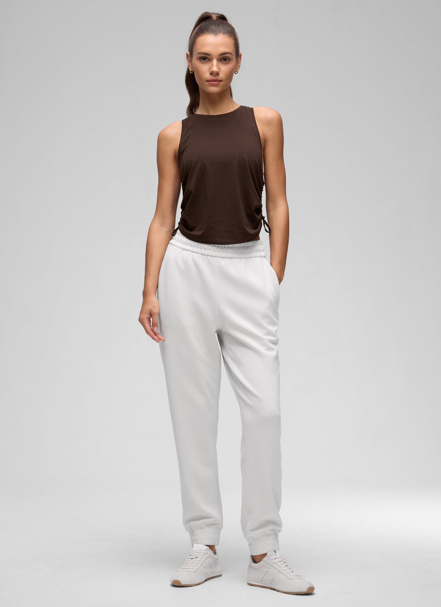 Pima Cotton Racerback Ruched Side Tank