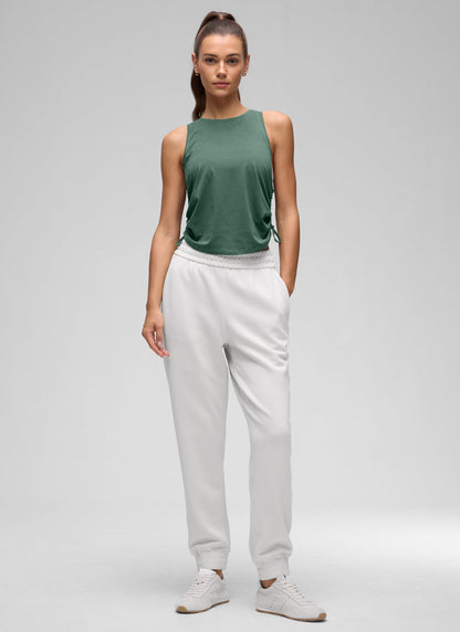 Pima Cotton Racerback Ruched Side Tank