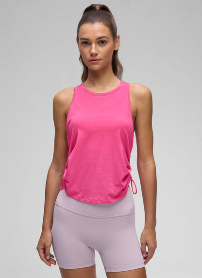 Pima Cotton Racerback Ruched Side Tank