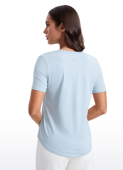 Pima Cotton Pro V Neck Short Sleeve