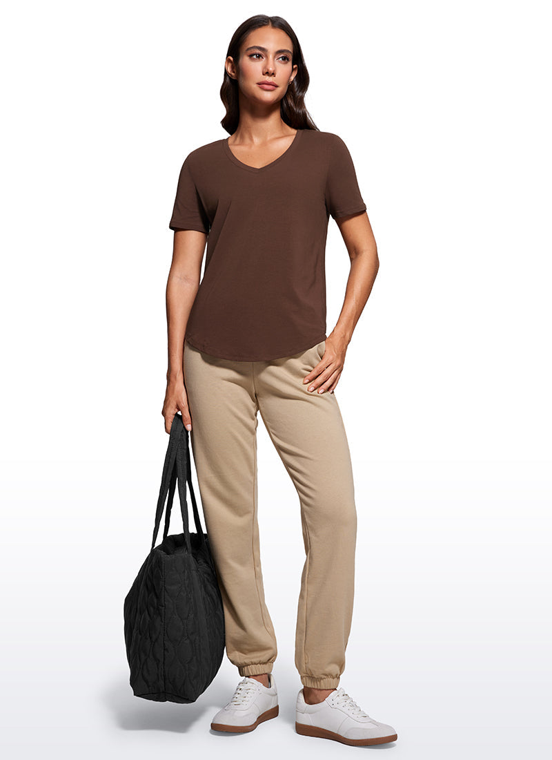 Pima Cotton Pro V Neck Short Sleeve