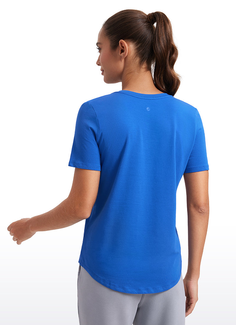 Pima Cotton Pro V Neck Short Sleeve