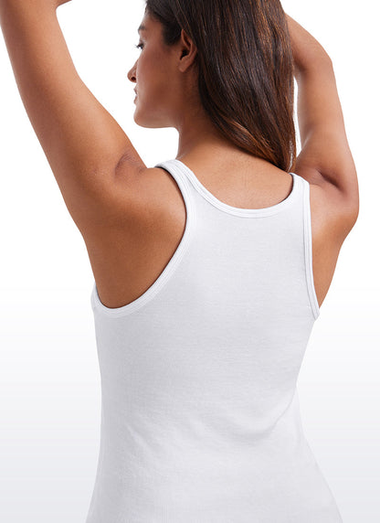 Ribbed Waist Length Modal Racerback Tank