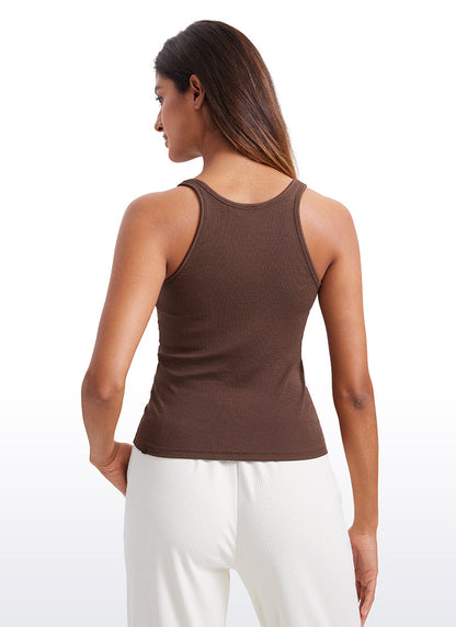 Ribbed Waist Length Modal Racerback Tank