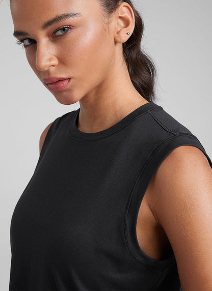 Poly Cotton-Blend Muscle Tank