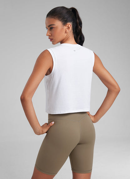 Poly Cotton-Blend Muscle Tank