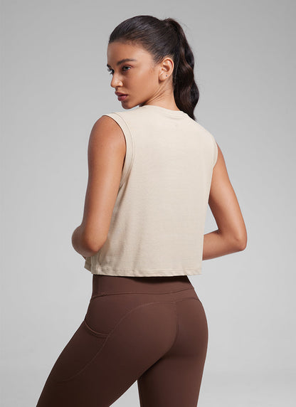 Poly Cotton-Blend Muscle Tank