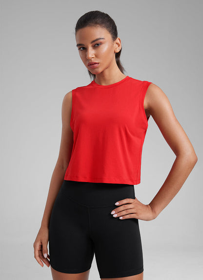 Poly Cotton-Blend Muscle Tank