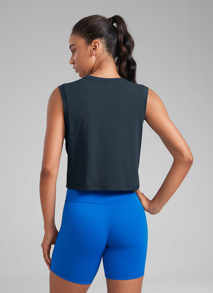 Poly Cotton-Blend Muscle Tank