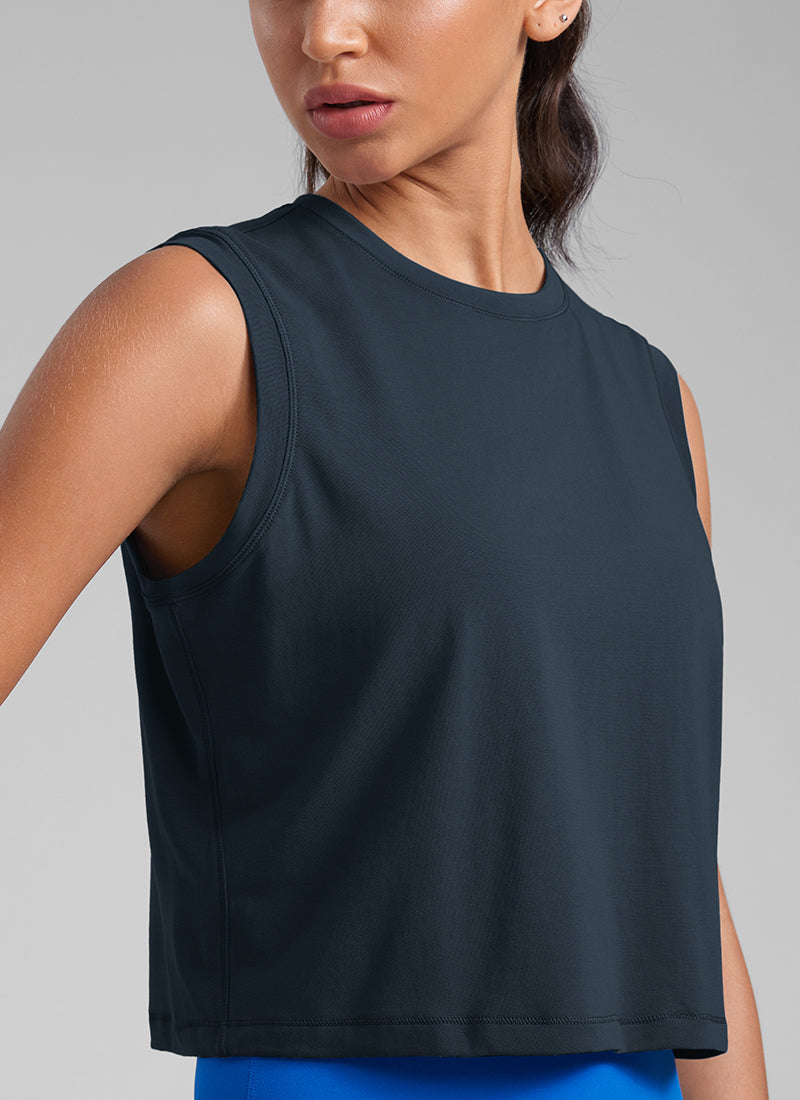 Poly Cotton-Blend Muscle Tank