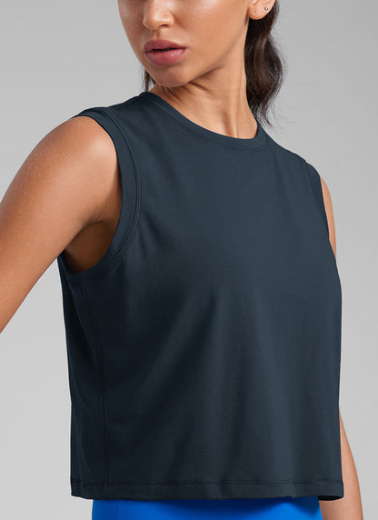 Poly Cotton-Blend Muscle Tank