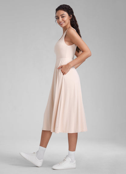Cloudweight Double Lined Pocket Midi Dress