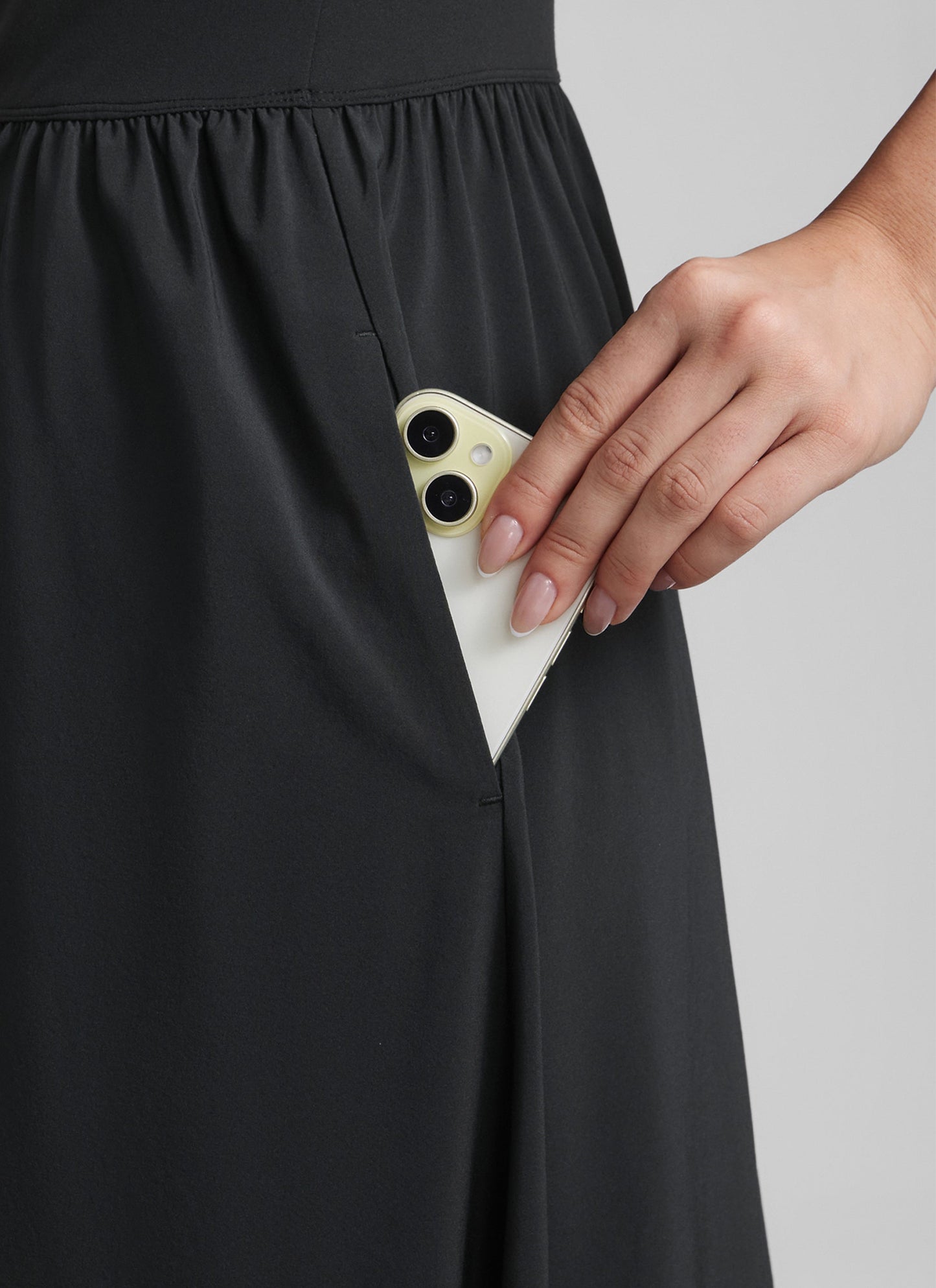 Square Neck Sleeveless Pocket Dress