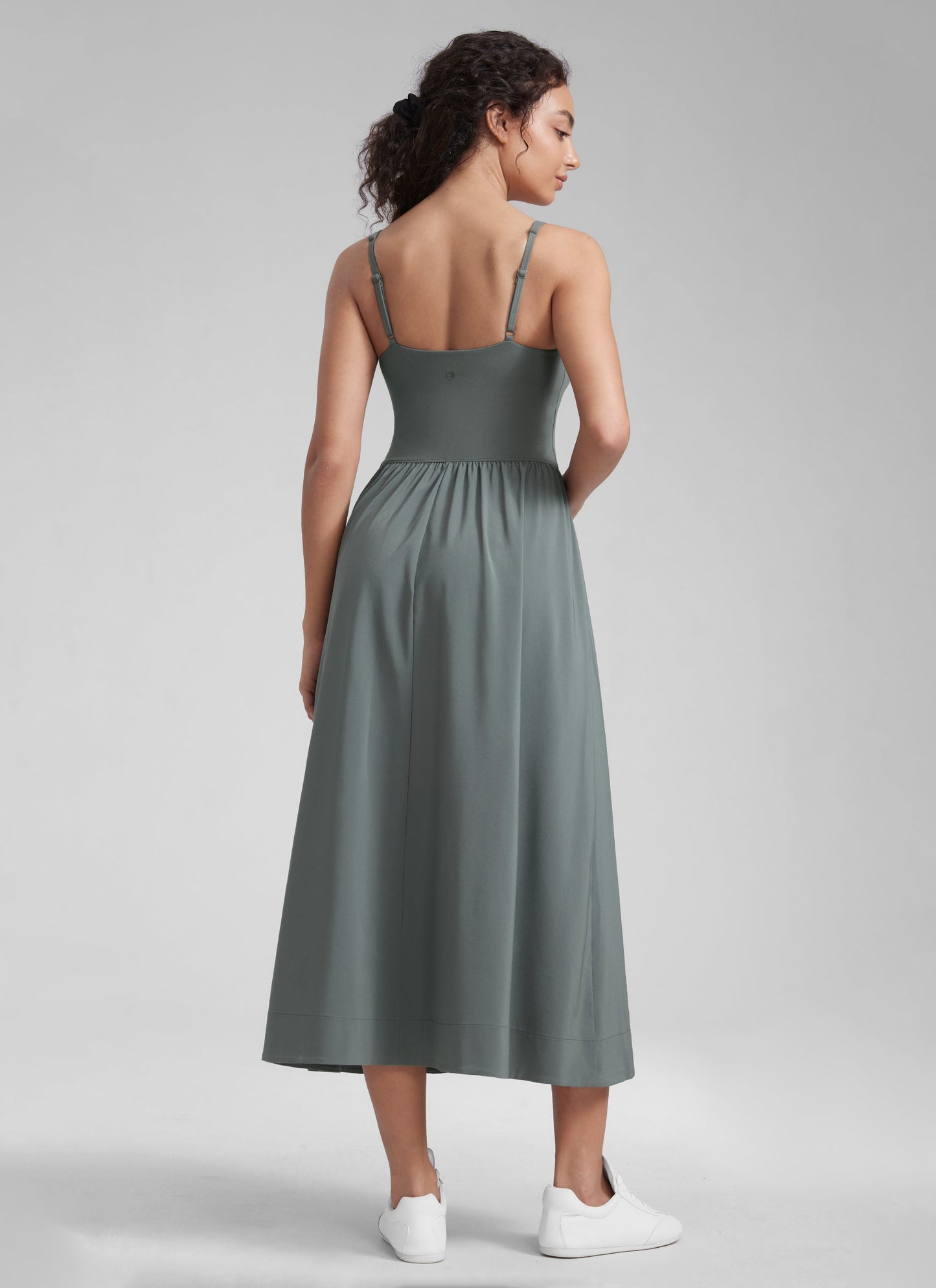 Square Neck Sleeveless Pocket Dress