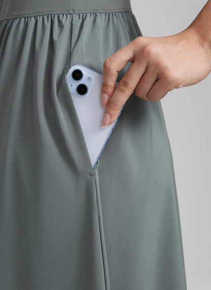 Square Neck Sleeveless Pocket Dress