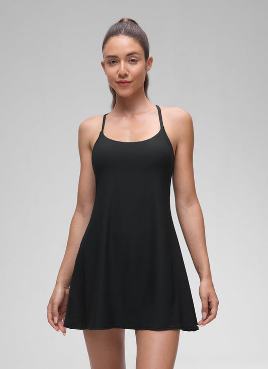 Feathery-Fit Stretchy Built in Bra Pocket Dress