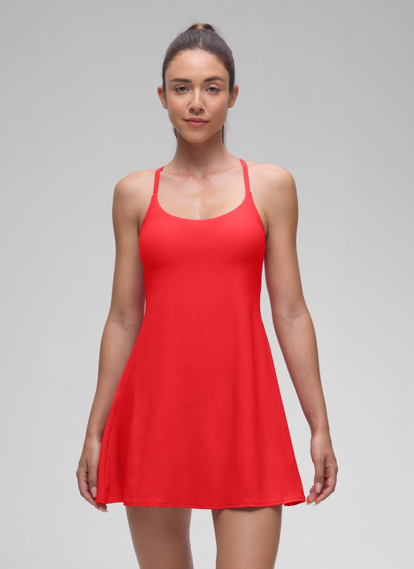 Feathery-Fit Stretchy Built in Bra Pocket Dress