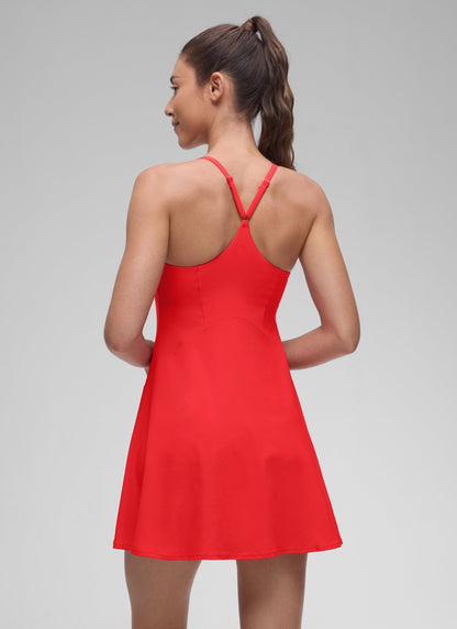 Feathery-Fit Stretchy Built in Bra Pocket Dress