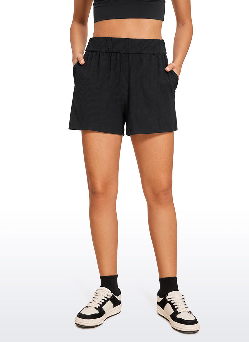 Ribbed High Rise Sweat Short 3''