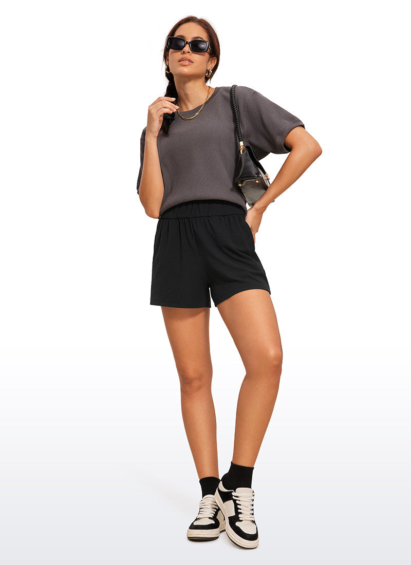 Ribbed High Rise Sweat Short 3''