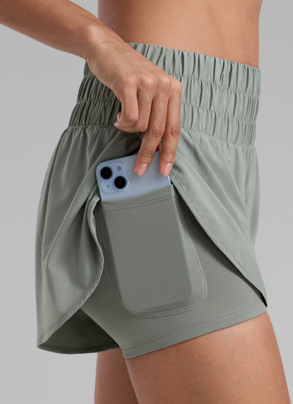 Feathery-Fit Soft  2 in 1 High Rise Short 3''