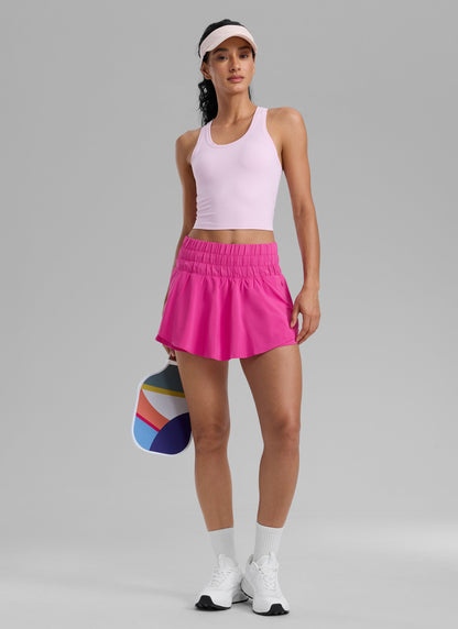 Feathery-Fit Soft 2 in 1 Zip Pocket Short