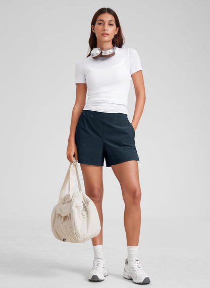 Linerless V Slit Pocket High Rise Short 4"