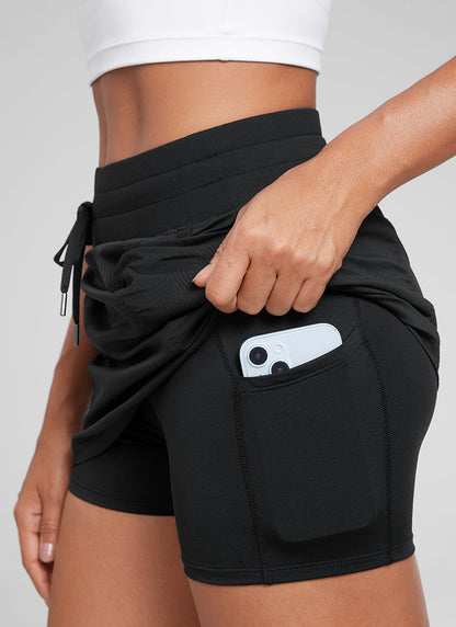 Lightweight High Rise Skirts Drawstring Skirt