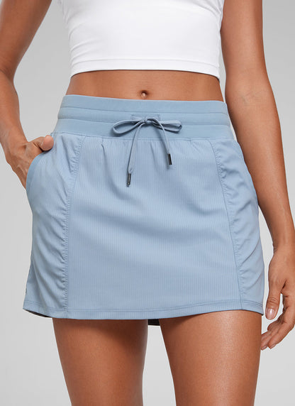 Lightweight High Rise Skirts Drawstring Skirt
