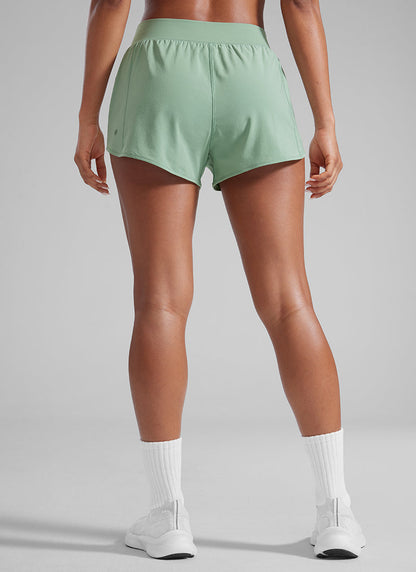 Feathery-Fit Soft Liner Zipper Pocket Short 3''