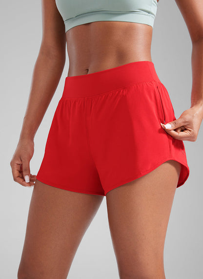 Feathery-Fit Soft Liner Zipper Pocket Short 3''