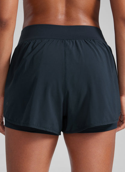 Feathery-Fit Soft 2 in 1  High-Rise Pocket Short 3"