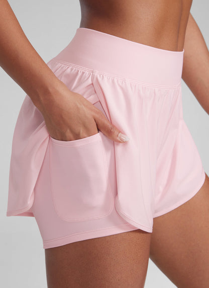Feathery-Fit Soft 2 in 1  High-Rise Pocket Short 3"