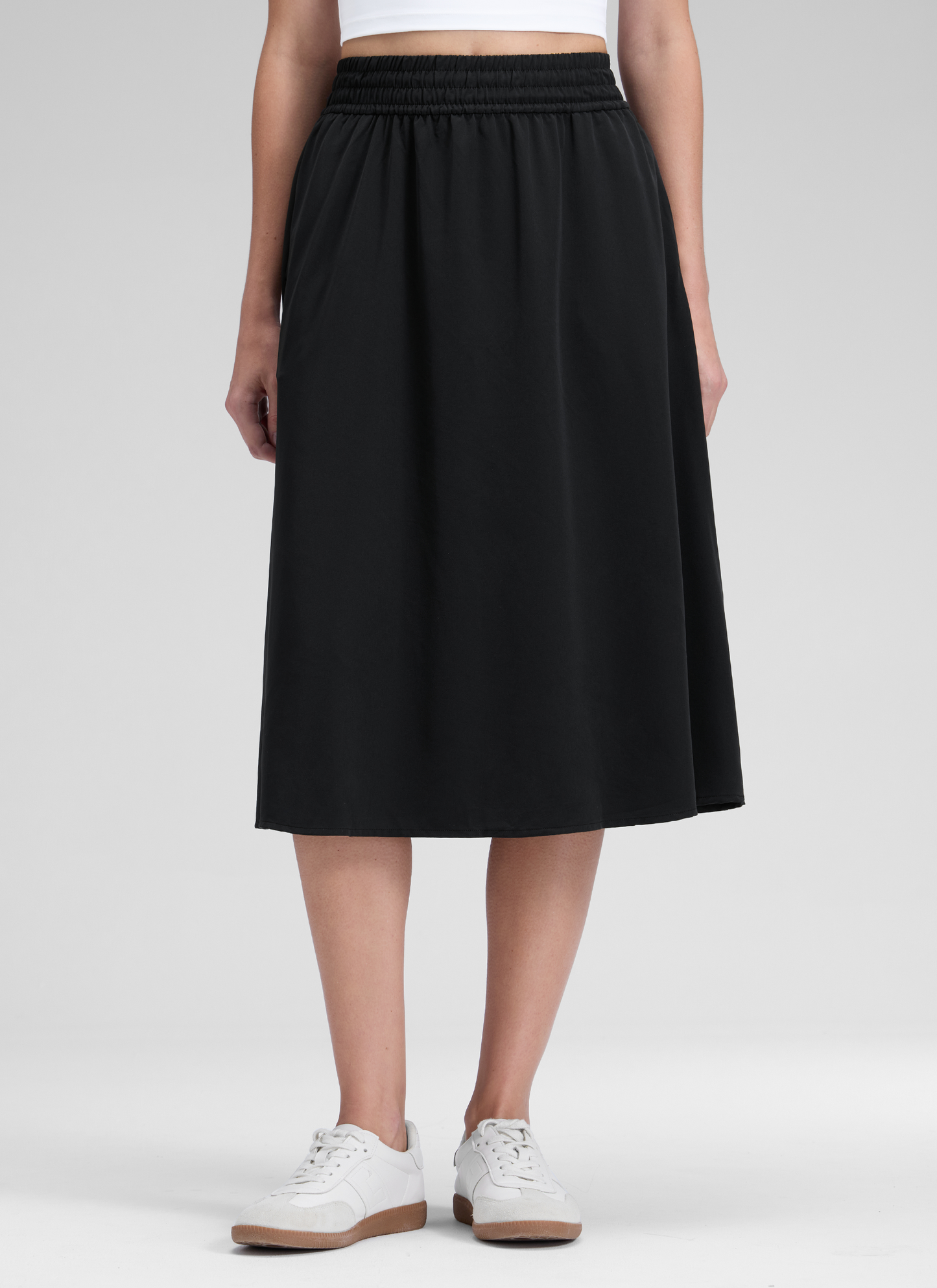 Feathery-Fit Stretchy Side Pocket Skirt