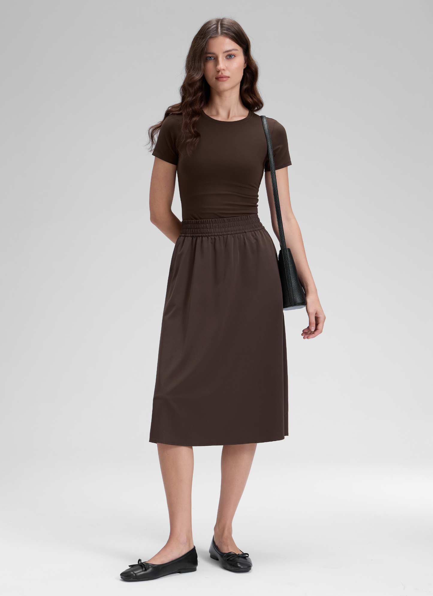 Feathery-Fit Stretchy Side Pocket Skirt