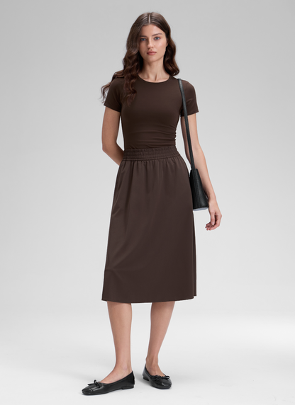 Feathery-Fit Stretchy Side Pocket Skirt