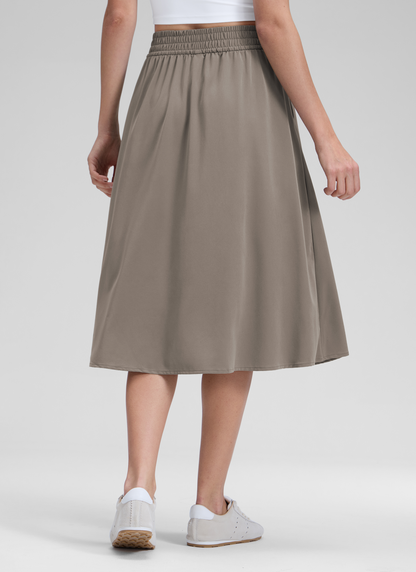 Feathery-Fit Stretchy Side Pocket Skirt