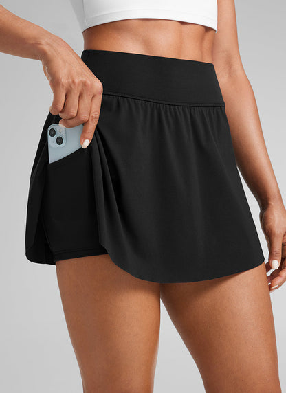 A Line High Rise Pocket Side Slit Skirt 14.5''