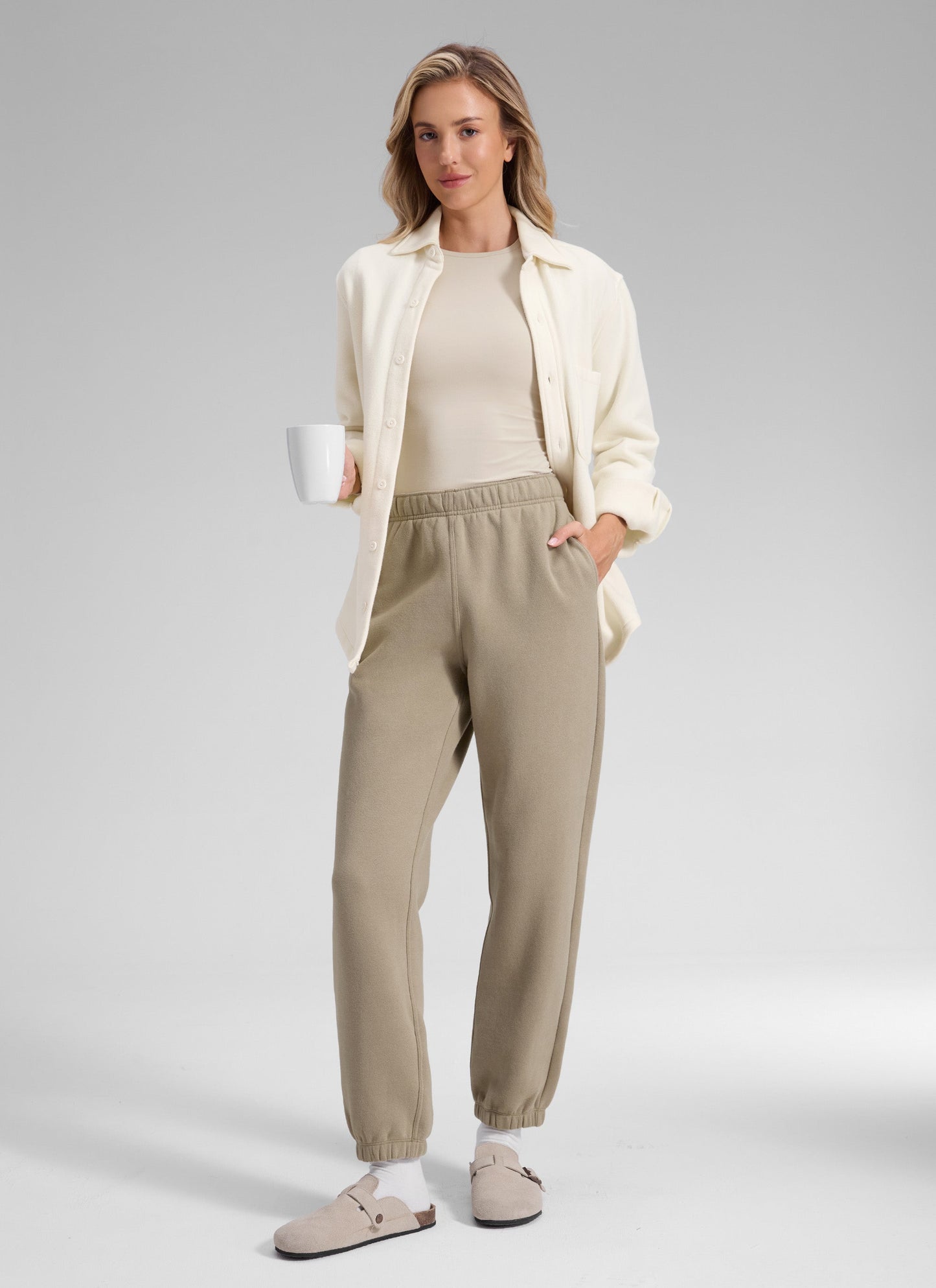 Fleece Lined High Rise Jogger Sweatpant 28''