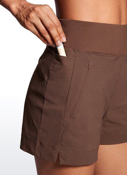 Ripstop Zip Pocket Mid Rise Short 4''
