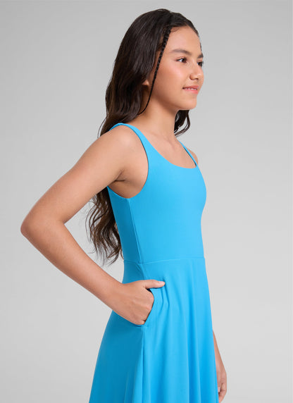 Girls Cloudweight Double Lined Pocket Midi Dress