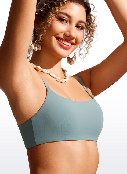 Scoop Neck Adjustable Strap Bikini Top