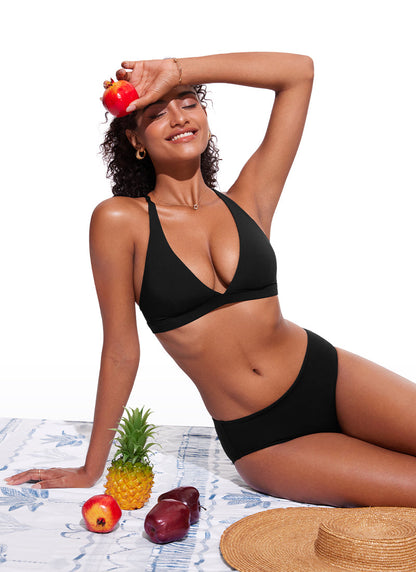 Sunshine Criss Cross Back V Neck Bikini Top