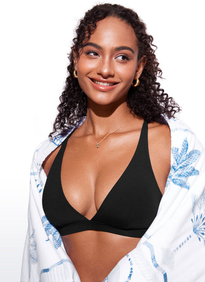 Sunshine Criss Cross Back V Neck Bikini Top